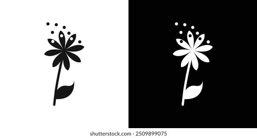 Pollen icon Black line art vector logo set