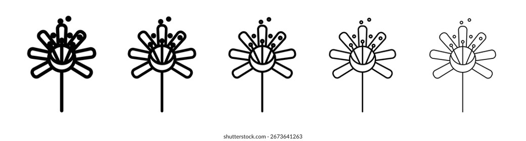 Icono de polen conjunto de ilustración plana logo