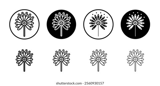 Pollen icon Flat outline fill set collection