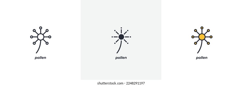 pollen icon. Line, solid and filled outline colorful version, outline and filled vector sign. Idea Symbol, logo illustration. Vector graphics