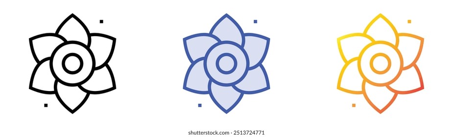 pollen icon. Linear, Blue Fill and Gradient Style Design Isolated On White Background