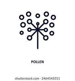 pollen icon. Thin line pollen icon from nature collection. Outline vector isolated on white background. Editable pollen symbol can be used web and mobile