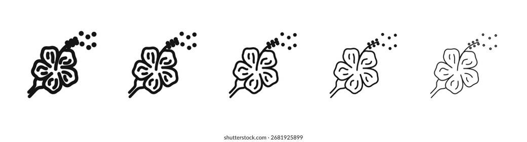 Icono de polen Vector esquema conjunto ilustración signo