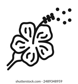 Pollen icon Vector symbol or sign set collection in black and white outline