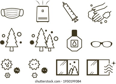 Pollen icons set.It is vector illustration.