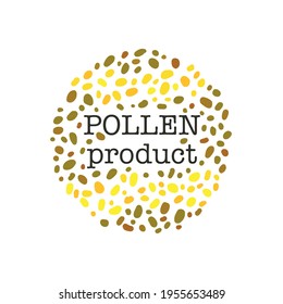 Pollen logo. A product of pollen collected by bees.