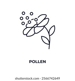 pollen outline icon. Linear vector from nature concept. Thin line pollen icon isolated on white background