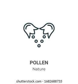 Pollen outline vector icon. Thin line black pollen icon, flat vector simple element illustration from editable nature concept isolated stroke on white background