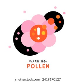 Pollen. Warning during blooming. Simple flat illustration. Vector file.
