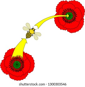 Pollination of the flower by insect