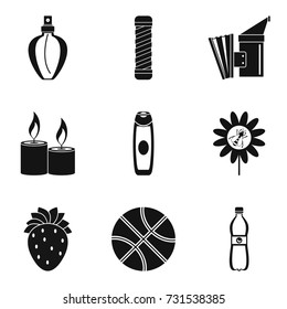 Pollination of flower icons set. Simple set of 9 pollination of flower vector icons for web isolated on white background