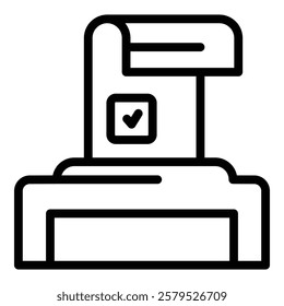 Polling booth icon outline vector. Election vote. People ballot