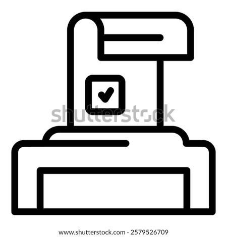 Polling booth icon outline vector. Election vote. People ballot