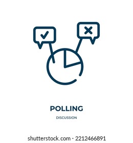 Polling icon. Linear vector illustration from discussion collection. Outline polling icon vector. Thin line symbol for use on web and mobile apps, logo, print media.