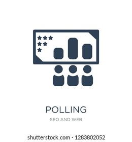 polling icon vector on white background, polling trendy filled icons from Seo and web collection, polling vector illustration