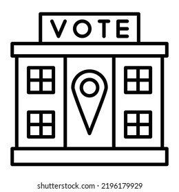 Icono vectorial del lugar de votación. Se puede usar para imprimir, móviles y aplicaciones web.