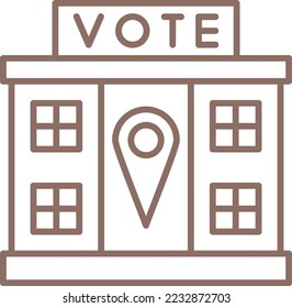 Polling Place vector icon. Can be used for printing, mobile and web applications.