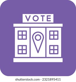 Icono vectorial del lugar de votación. Se puede usar para imprimir, móviles y aplicaciones web.