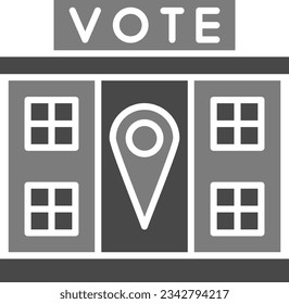 Polling Place Vektorsymbol. Kann für Druck-, Mobil- und Web-Anwendungen verwendet werden.