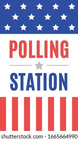 Polling Station Banner Sign, Voting Center, Political Election, President Election, Politics, Government, Ballot Vector Illustration Background