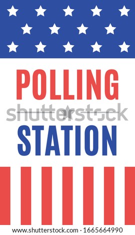 Polling Station Banner Sign, Voting Center, Political Election, President Election, Politics, Government, Ballot Vector Illustration Background