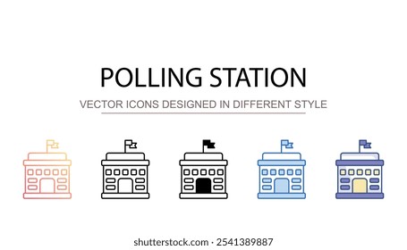 Polling Station icon design with white background stock illustration