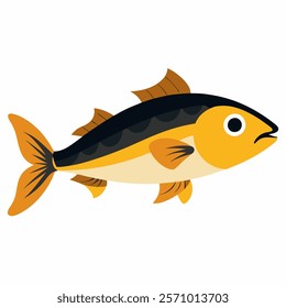 pollock fish vector icon with white background