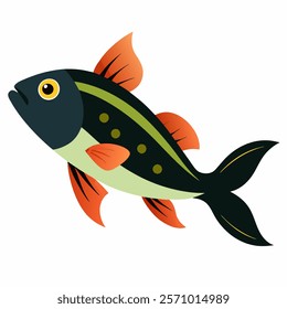 a pollock fish vector icon with white background