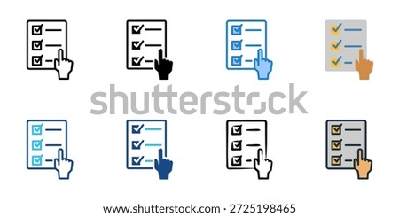 Polls and Survey icons set multiple style collection. Editable stroke 
