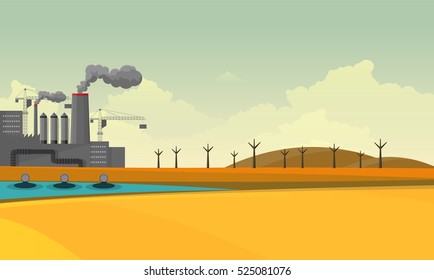 Pollustion Background, Abstract Vector Flat illustration. 
