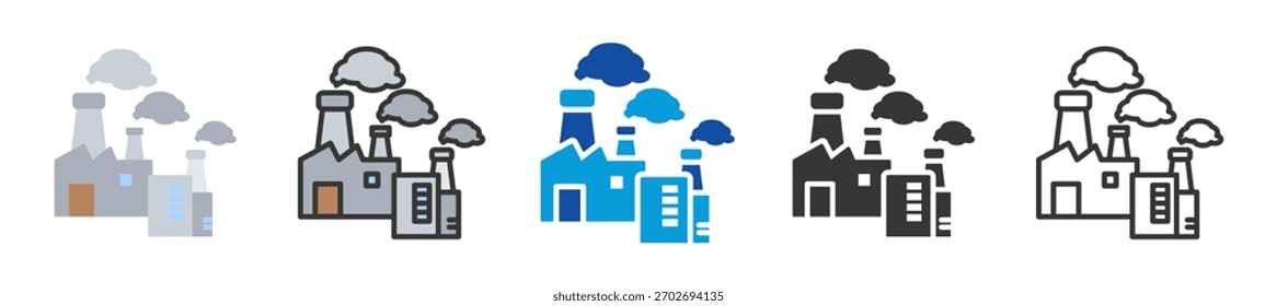 Conjunto de iconos de contaminantes Multi Style Varias colecciones