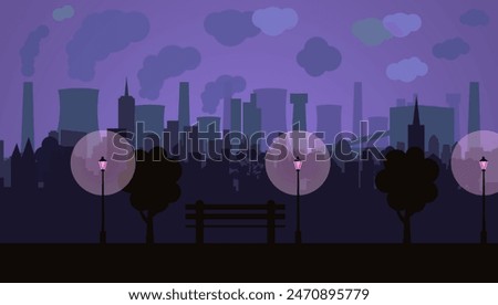 Polluted air in the city. Air pollution. Pollution problem. Air pollution. EPS 10.