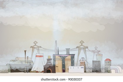 Polluted air (industrial view)