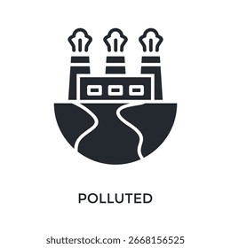Verschmutztes Symbol, Glyphenstil. Vektorgrafik für Grafikdesign