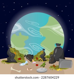 polluted planet earth ecology day space global night space