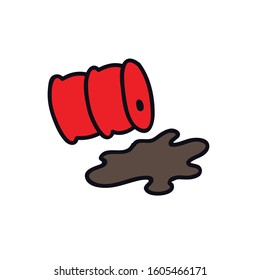polluted waste tank doodle icon, vector illustration
