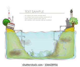 polluted water background