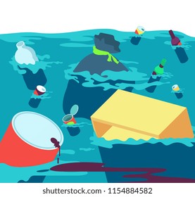 Vector Illustration Businessman Stranded Island Asking Stock Vector ...