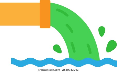 Água Poluída Que Flui Da Tubulação Para O Rio
