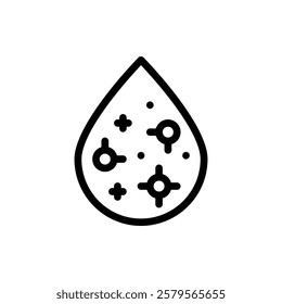 Polluted Water Outline Icon. Polluted Water Icon