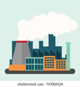 polluting air from factory pipe and cesspit, environmental for pollution concept. vector illustration