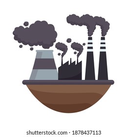 polluting industry factory scene icon vector illustration design