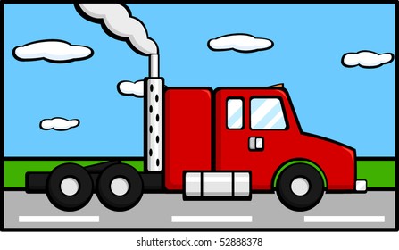 umweltschädlicher Lastwagen auf der Autobahn