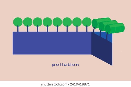 Pollution abstract illustration. An invisible view of pollution. Environmental pollution can be seen from a different perspective.