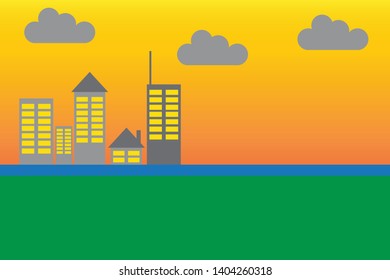 Pollution air at the city, Vector.