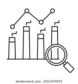 Icono de análisis de contaminación. Evaluación de la contaminación y el impacto ambiental.