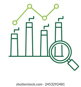 Pollution Analysis Icon. Assessing Environmental Contamination and Impact. Editable Stroke and Colors.