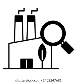 Pollution Analysis Illustrative Icon. Assessing Environmental Contamination and Impact. Editable Stroke and color.