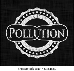 Pollution chalkboard emblem written on a blackboard