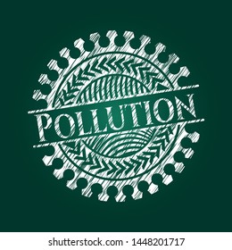 Pollution with chalkboard texture. Vector Illustration. Detailed.